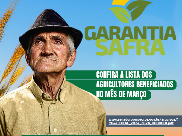 Seguro Safra:Lista de Agricultores Beneficiados no mês de março de 2024