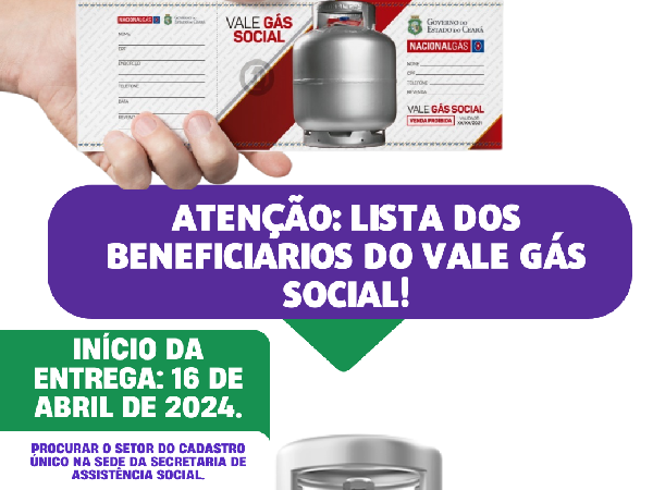 ATENÇÃO: Lista DOS beneficiarios DO Vale Gás Social!